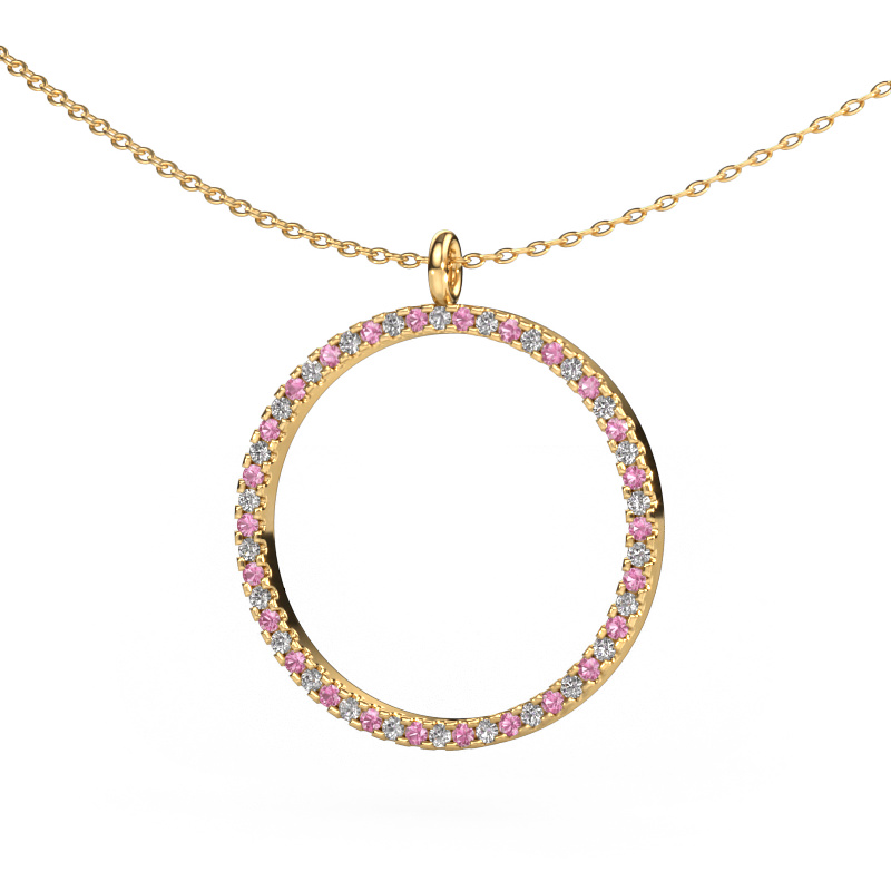 Image of Pendant Towanda 585 gold Pink sapphire 1.2 mm