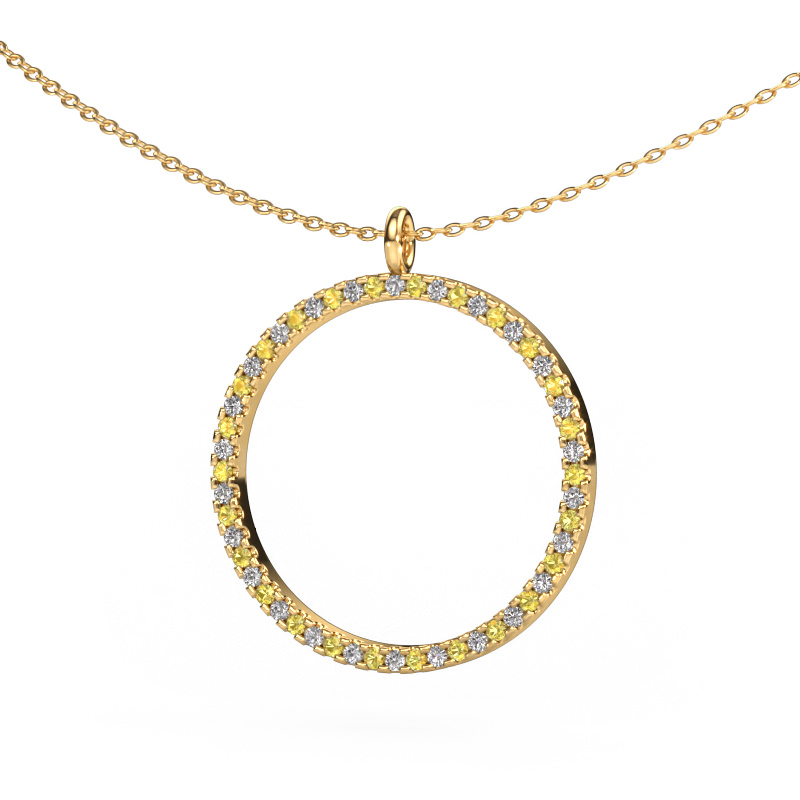 Image of Pendant Towanda 585 gold Yellow sapphire 1.2 mm