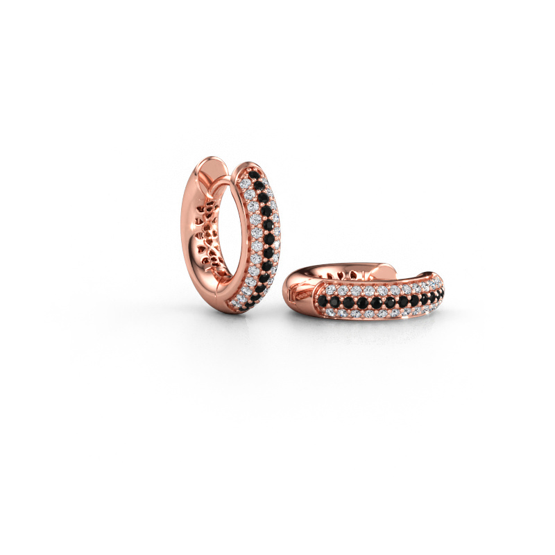 Bild von Creole Tristan B 14 mm 585 Roségold Schwarz Diamant 0.348 crt