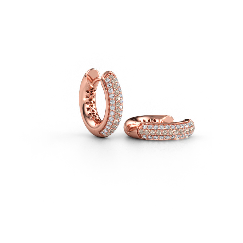 Immagine di Orecchini a cerchio Tristan B 14 mm 585 oro rosa Diamante marrone 0.322 crt