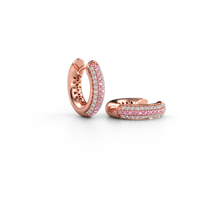 Bild av Creolörhängen Tristan B 14 mm 585 roséguld Rosa safir 1 mm
