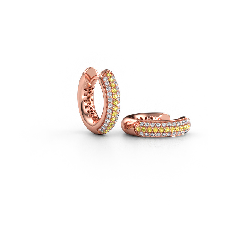 Immagine di Orecchini a cerchio Tristan B 14 mm 585 oro rosa Zaffiro giallo 1 mm