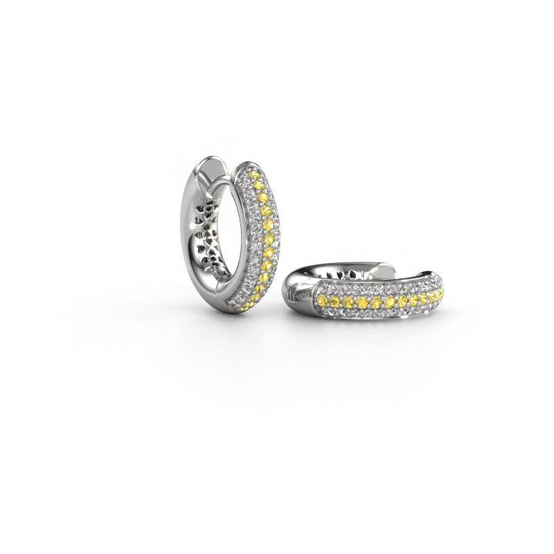 Bild von Creole Tristan B 14 mm 950 Platin Gelb Saphir 1 mm