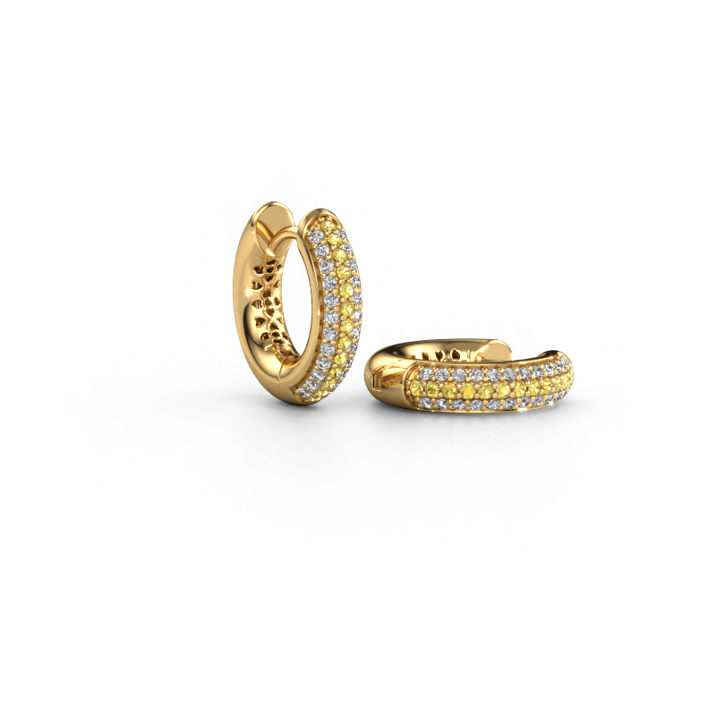 Image of Hoop earrings Tristan B 14 mm 585 gold Yellow sapphire 1 mm