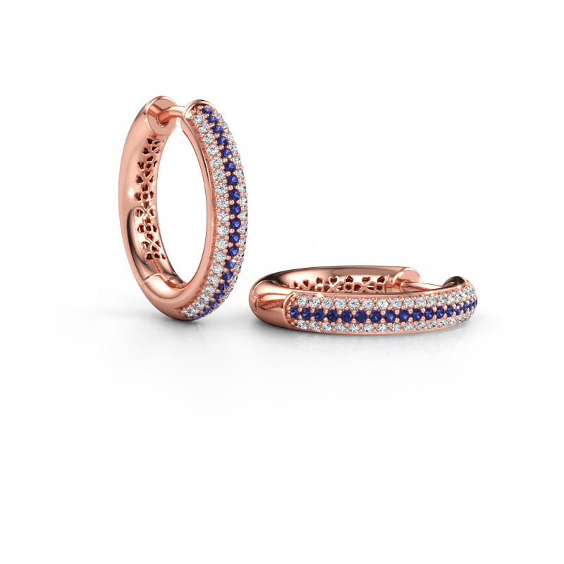 Bild av Creolörhängen Tristan B 19 mm 585 roséguld Safir 1 mm