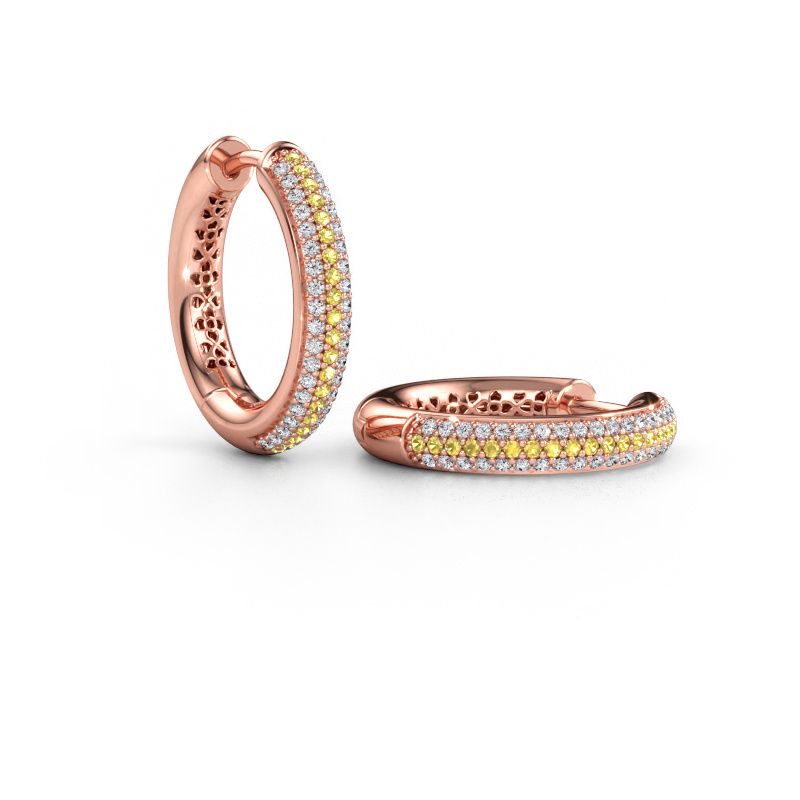 Bild von Creolen Tristan B 19 mm 585 Roségold Gelb Saphir 1 mm