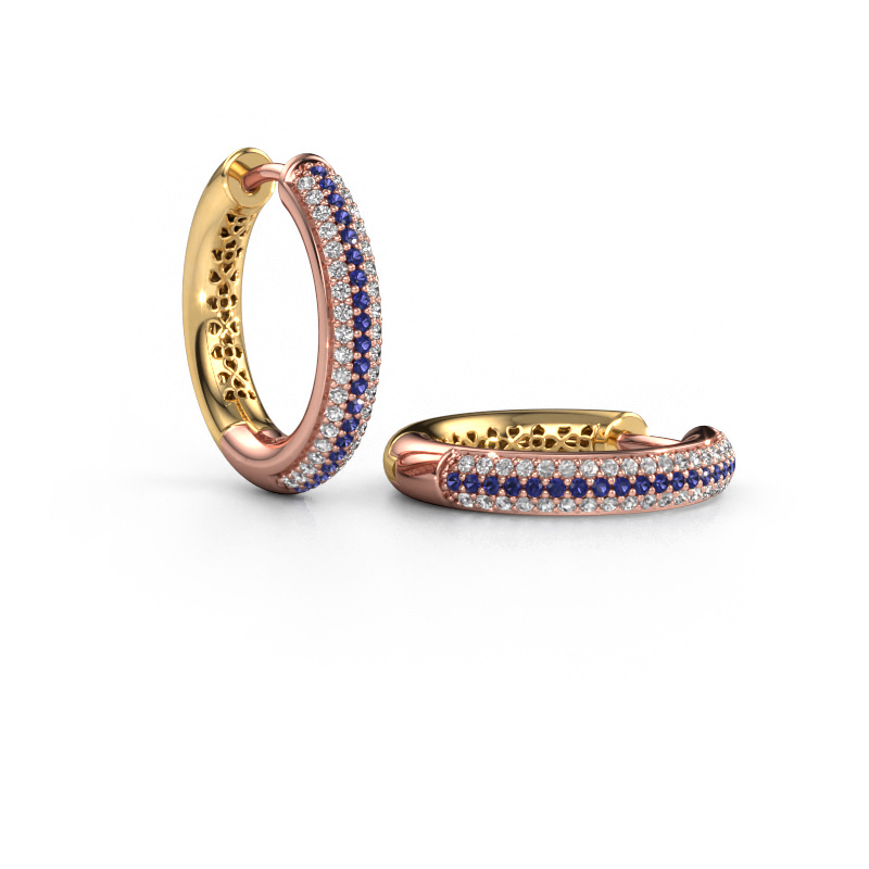 Image of Hoop earrings Tristan B 19 mm 585 rose gold Sapphire 1 mm