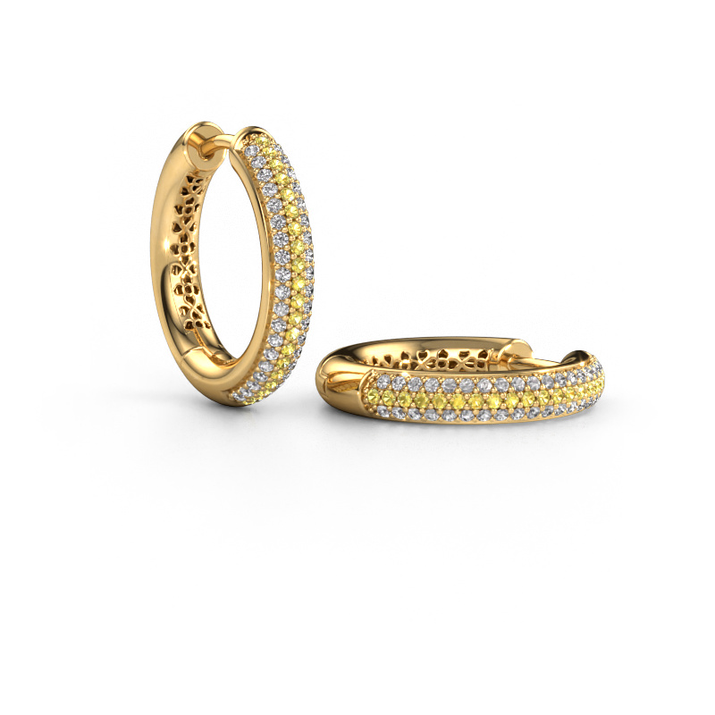 Bild von Creole Tristan B 19 mm 585 Gold Gelb Saphir 1 mm