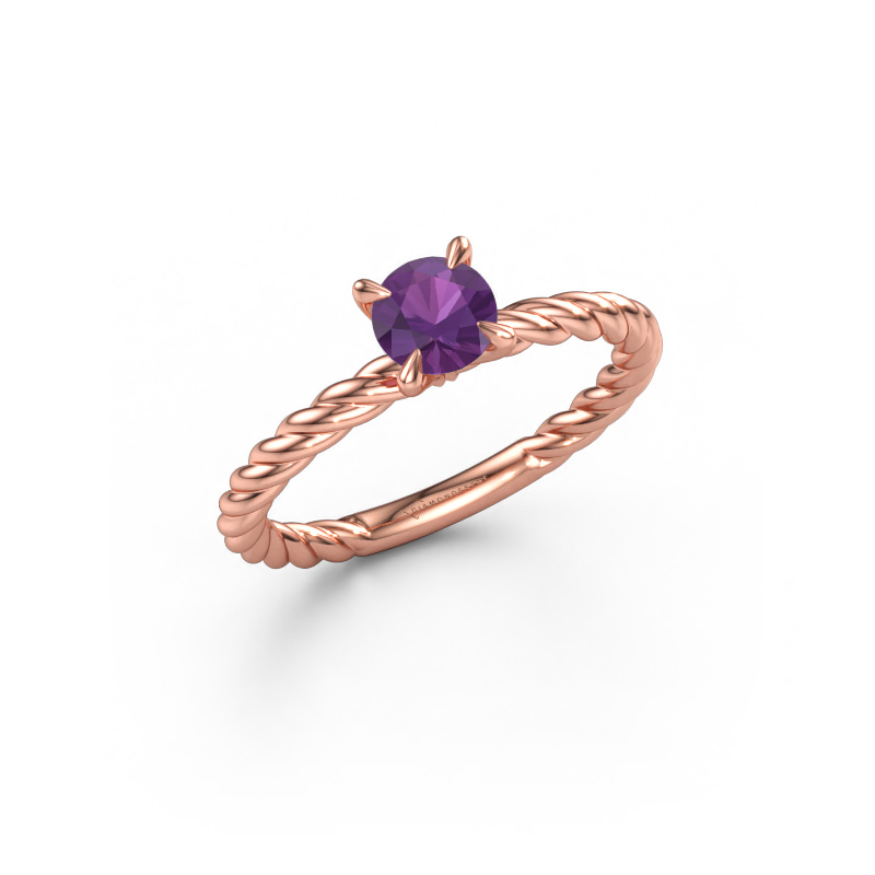 Bild av Förlovningsring Twanna 585 roséguld Ametist 5 mm