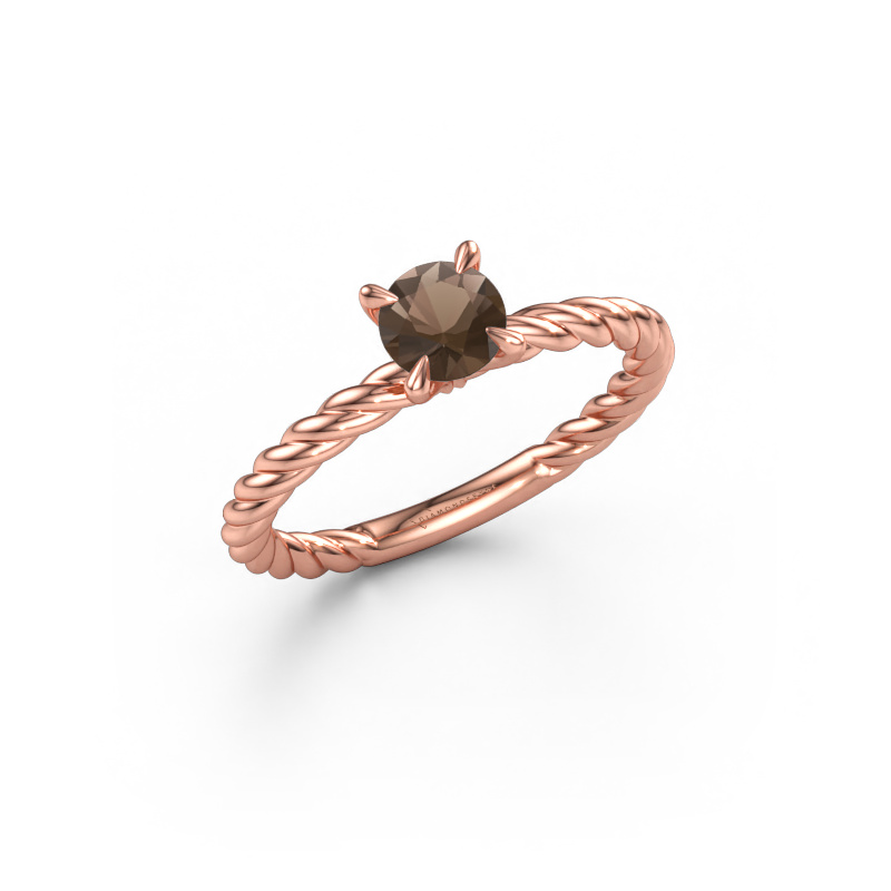 Immagine di Anello di fidanzamento Twanna 585 oro rosa Quarzo fumé 5 mm