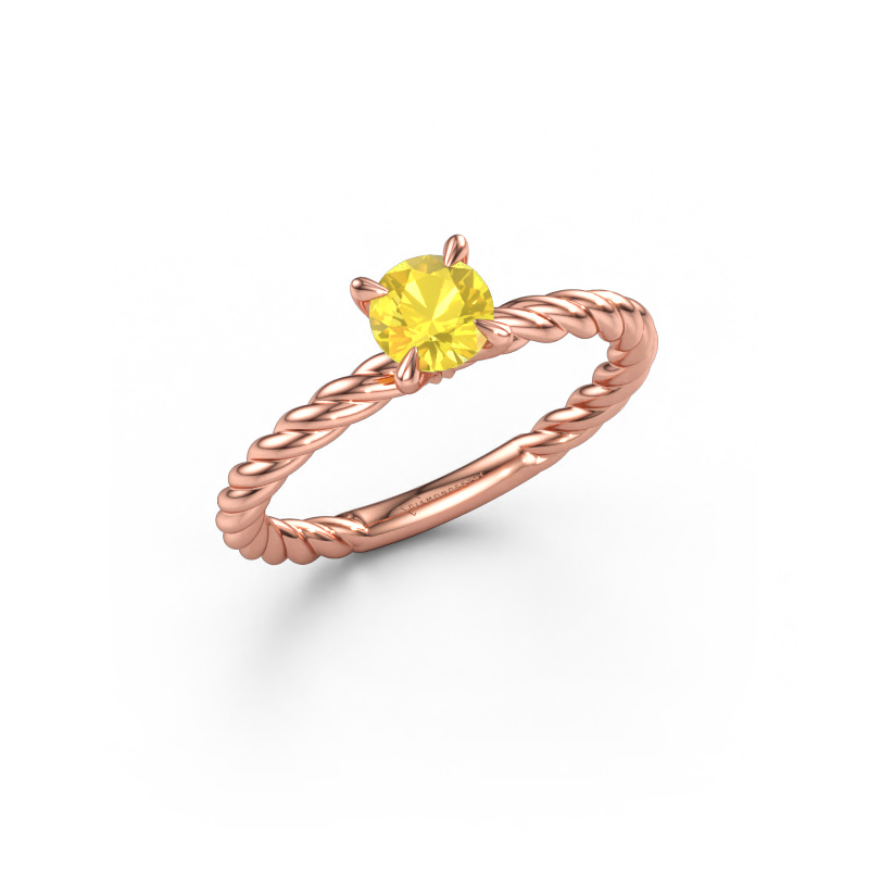 Immagine di Anello di fidanzamento Twanna 585 oro rosa Zaffiro giallo 5 mm