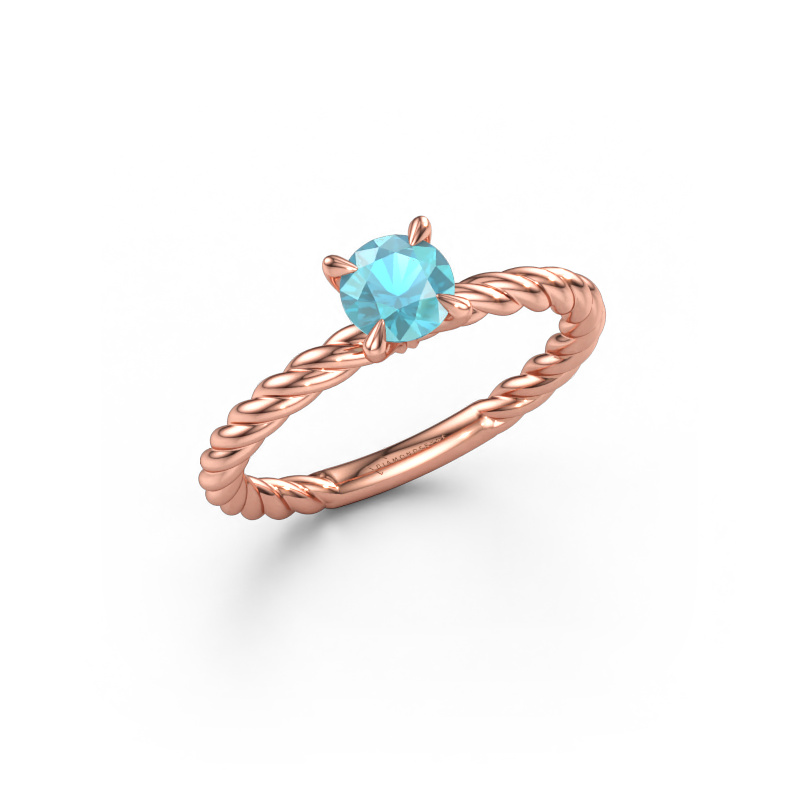 Immagine di Anello di fidanzamento Twanna 585 oro rosa Topazio blu 5 mm