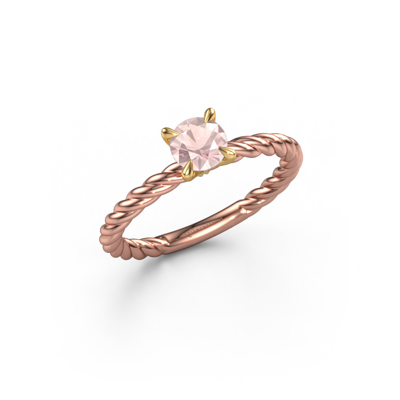 Bild von Verlobungsring Twanna 585 Roségold Morganit Champagner 5 mm