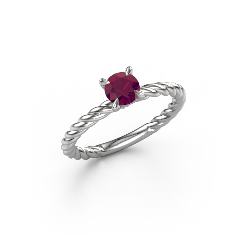 Image de Bague de fiançailles Twanna 950 platine Rhodolite 5 mm