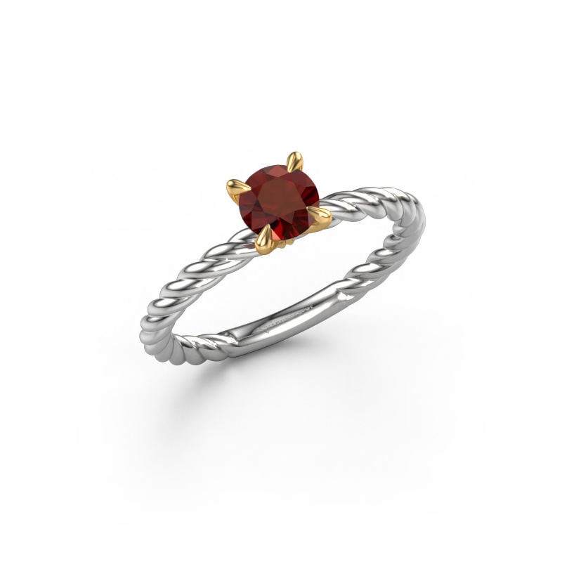 Image of Engagement ring Twanna 585 white gold Garnet 5 mm