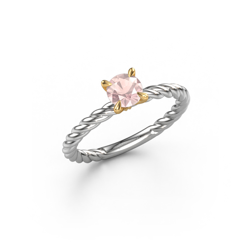Image of Engagement ring Twanna 585 white gold Morganite champagne 5 mm