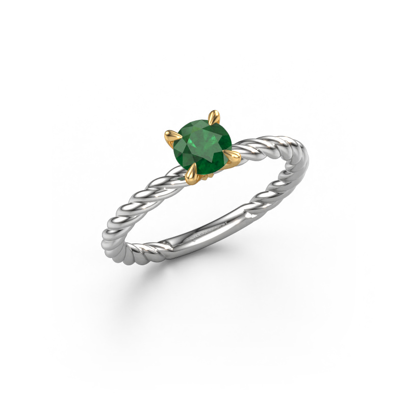Image of Engagement ring Twanna 585 white gold Emerald 5 mm