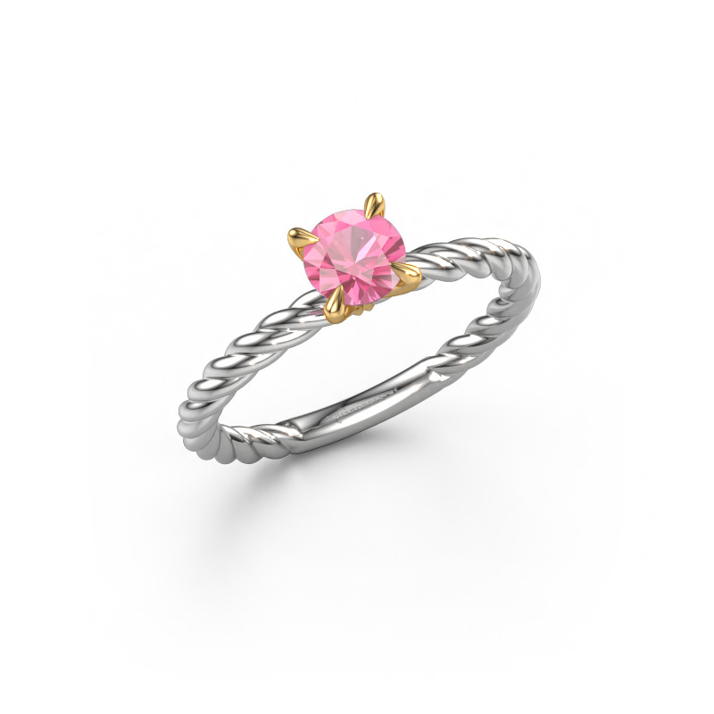 Bild von Verlobungsring Twanna 585 Weißgold Pink Saphir 5 mm