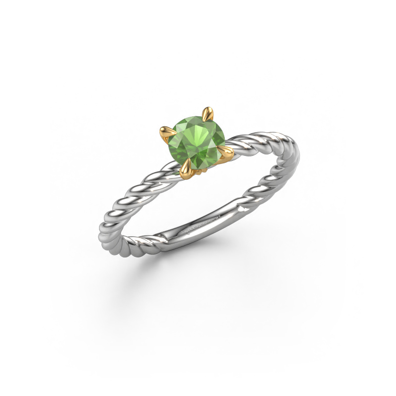 Image of Engagement ring Twanna 585 white gold Tourmaline green 5 mm