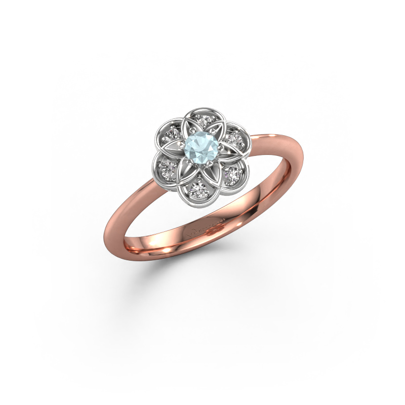 Bild von Ring Uma 585 Roségold Aquamarin 3 mm