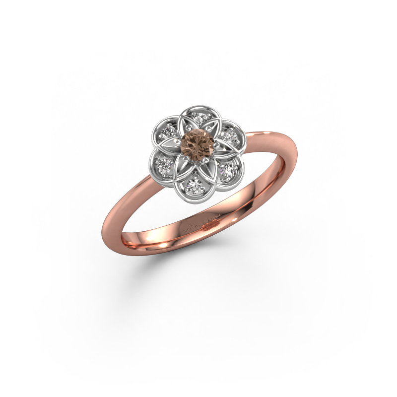Image of Ring Uma 585 rose gold Brown diamond 0.172 crt