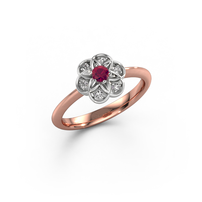 Bild von Ring Uma 585 Roségold Rhodolit 3 mm