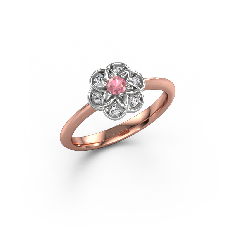 Image of Ring Uma 585 rose gold Tourmaline pink 3 mm
