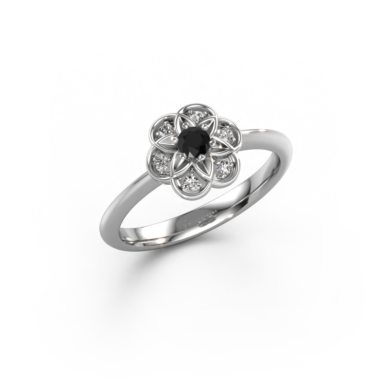 Image de Bague Uma 585 or blanc Diamant noir 0.192 crt