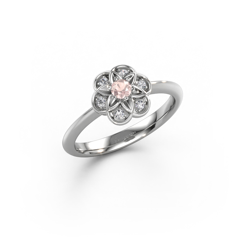 Image of Ring Uma 585 white gold Morganite champagne 3 mm