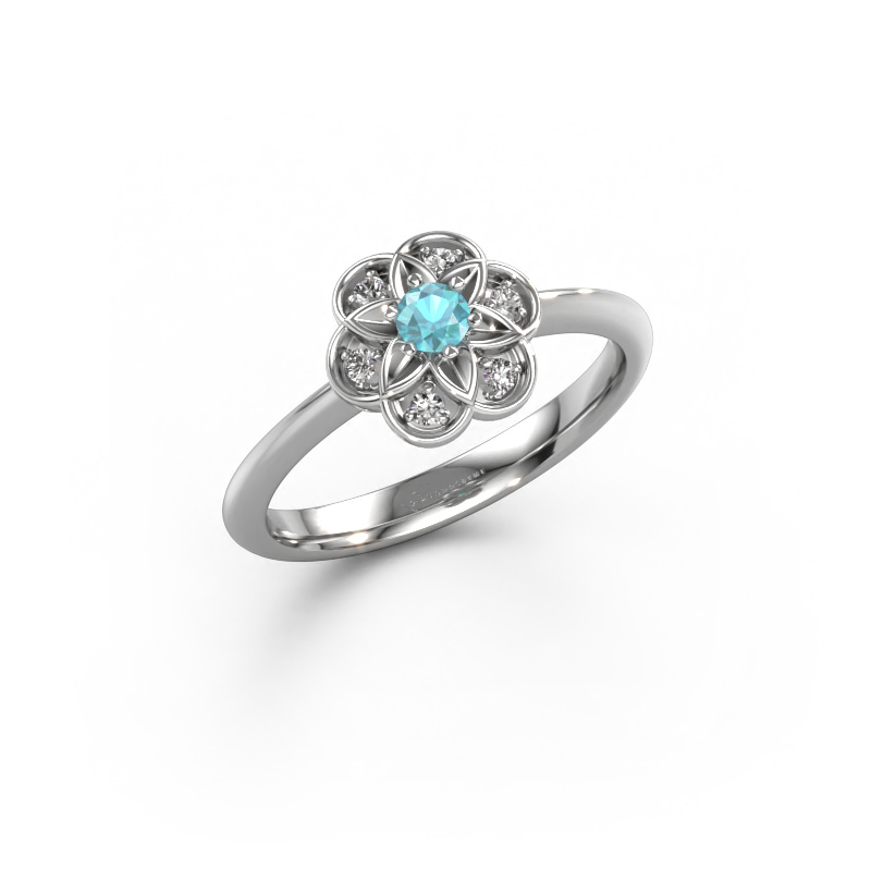 Image of Ring Uma 585 white gold Blue topaz 3 mm