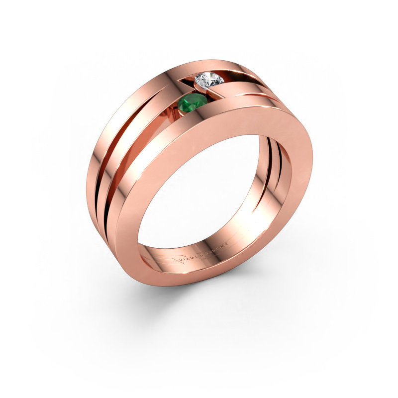 Immagine di Anello Valerie 585 oro rosa Smeraldo 2.7 mm