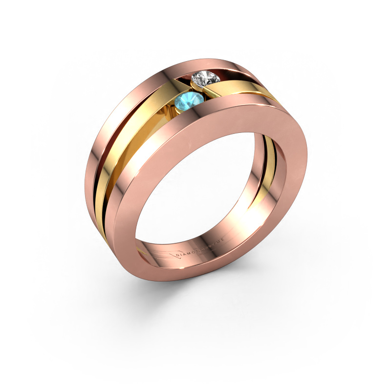 Image of Ring Valerie 585 rose gold Blue topaz 2.7 mm
