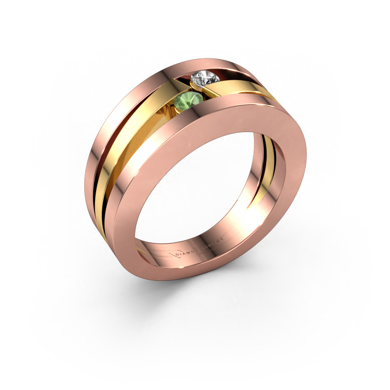 Image of Ring Valerie 585 rose gold Tourmaline green 2.7 mm