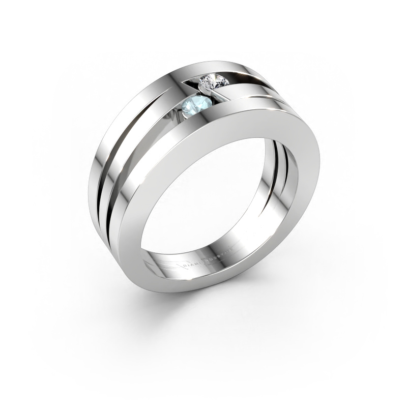 Immagine di Anello Valerie 585 oro bianco Acquamarina 2.7 mm