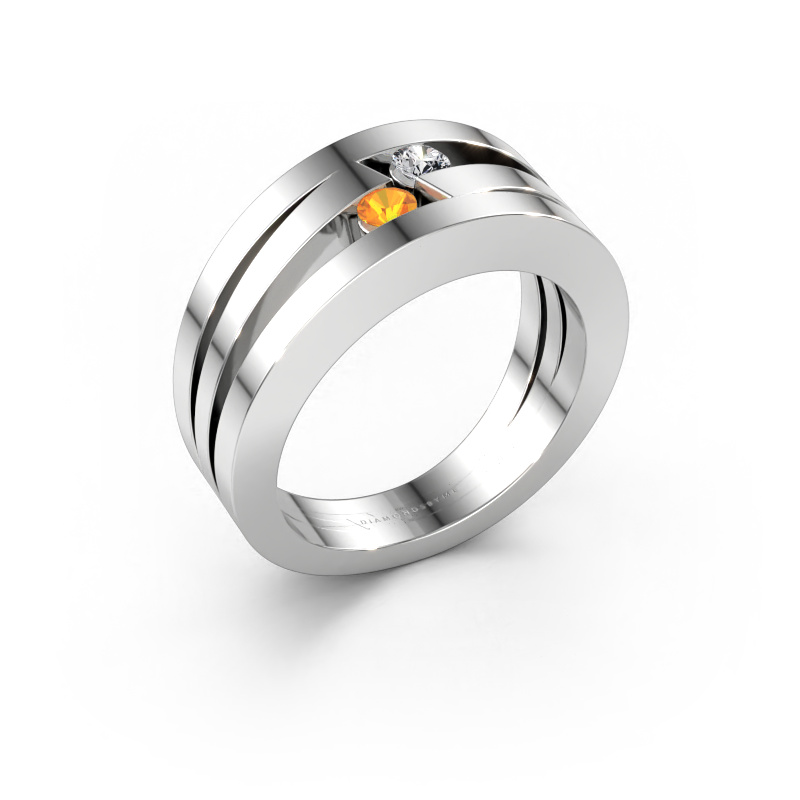 Bild av Ring Valerie 585 vitt guld Citrin 2.7 mm