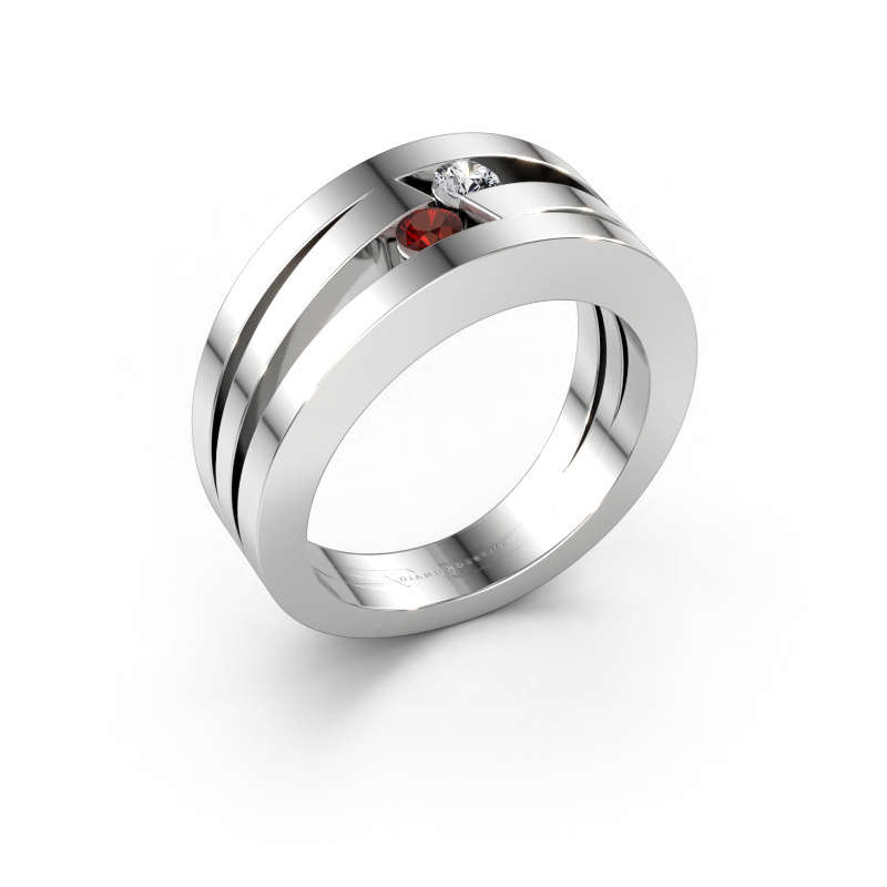 Bild von Ring Valerie 585 Weißgold Granat 2.7 mm
