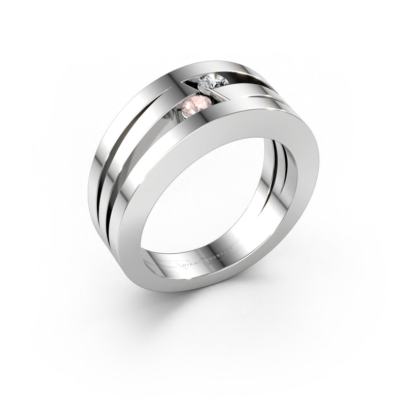 Bild av Ring Valerie 585 vitt guld Champagnefärgad morganit 2.7 mm