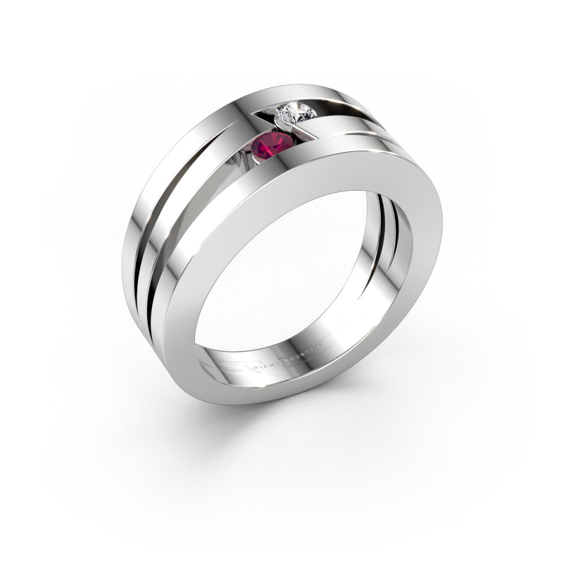 Immagine di Anello Valerie 585 oro bianco Rodolite 2.7 mm