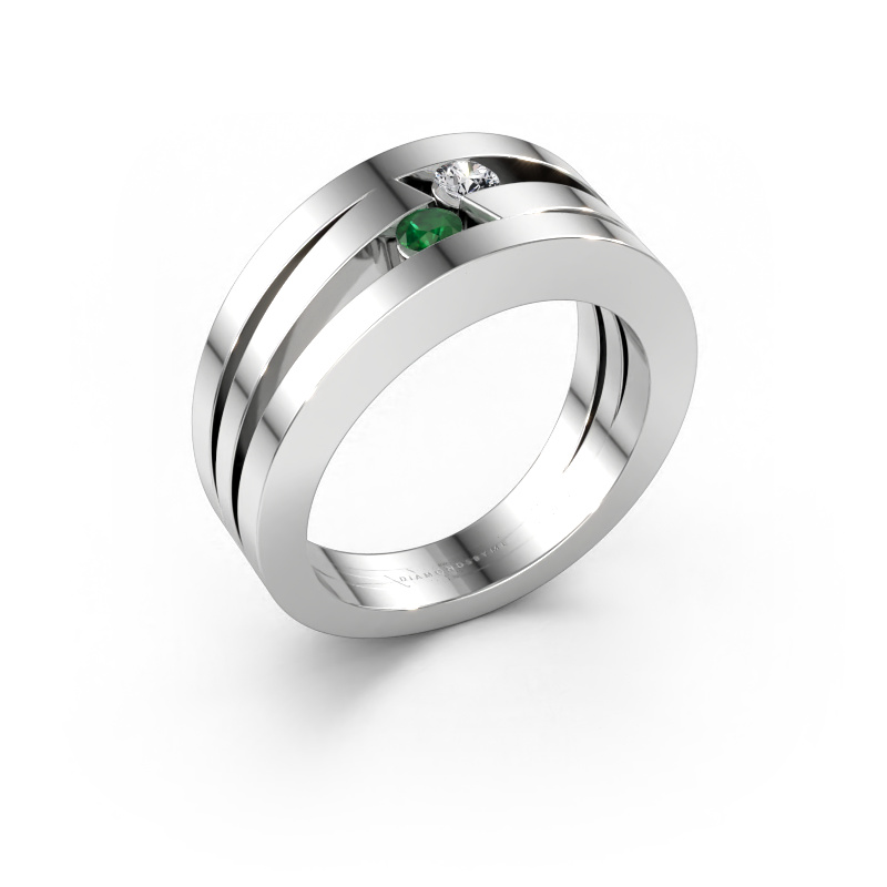 Immagine di Anello Valerie 585 oro bianco Smeraldo 2.7 mm