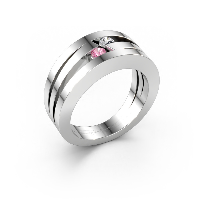 Immagine di Anello Valerie 585 oro bianco Zaffiro rosa 2.7 mm
