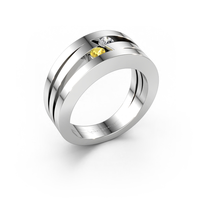 Immagine di Anello Valerie 585 oro bianco Zaffiro giallo 2.7 mm