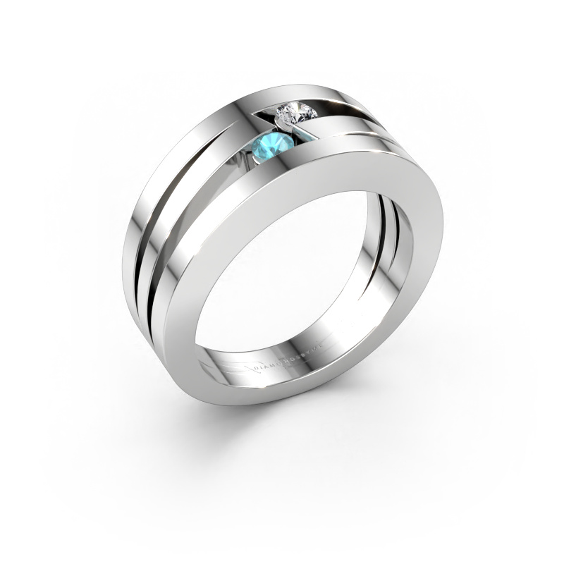 Bild av Ring Valerie 585 vitt guld Blå topas 2.7 mm