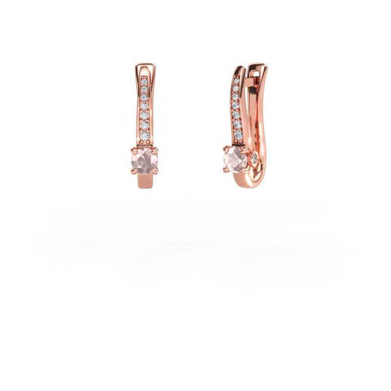 Bild av örhängen Valorie 585 roséguld Champagnefärgad morganit 4 mm