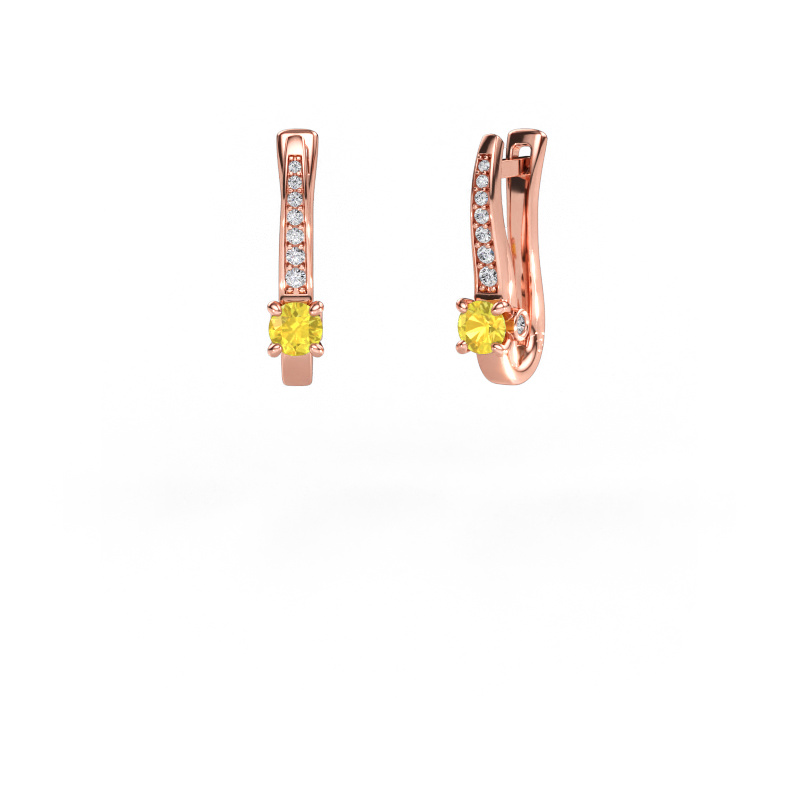 Immagine di Orecchini Valorie 585 oro rosa Zaffiro giallo 4 mm