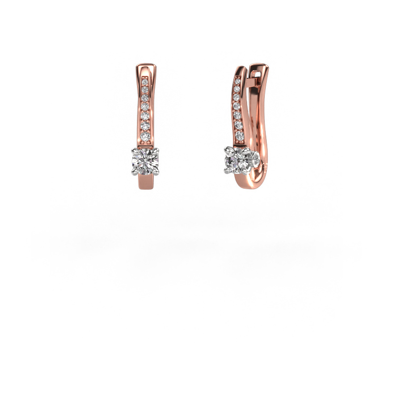 Image of Earrings Valorie 585 rose gold Zirconia 4 mm