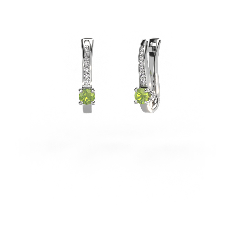 Image of Earrings Valorie 585 white gold Peridot 4 mm