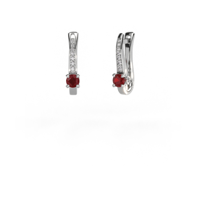 Image of Earrings Valorie 585 white gold Ruby 4 mm
