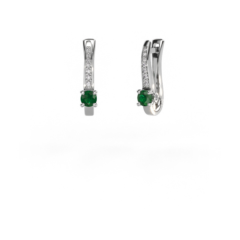 Image of Earrings Valorie 585 white gold Emerald 4 mm