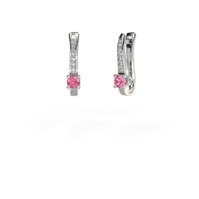 Image of Earrings Valorie 585 white gold Pink sapphire 4 mm