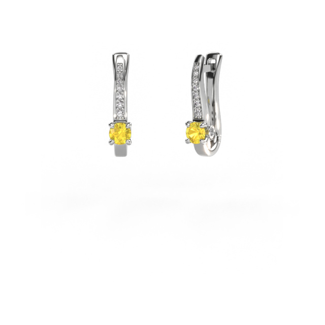 Image of Earrings Valorie 950 platinum Yellow sapphire 4 mm